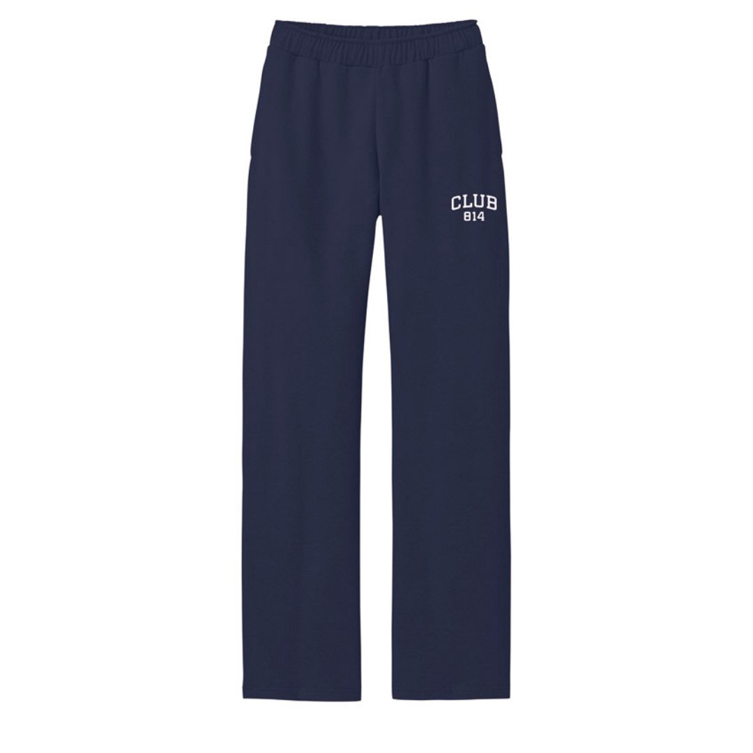 Embroidered Open Bottom Sweatpant / New Navy
