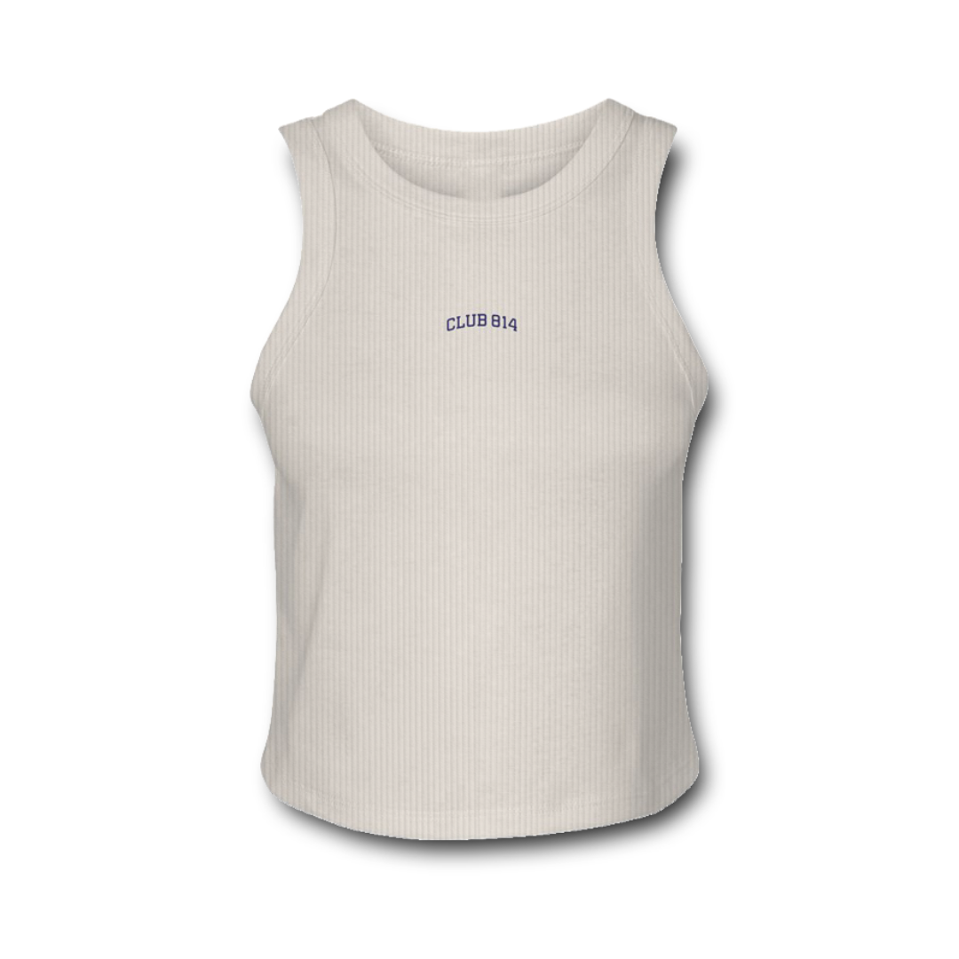Navy Embroidery Racer Tank
