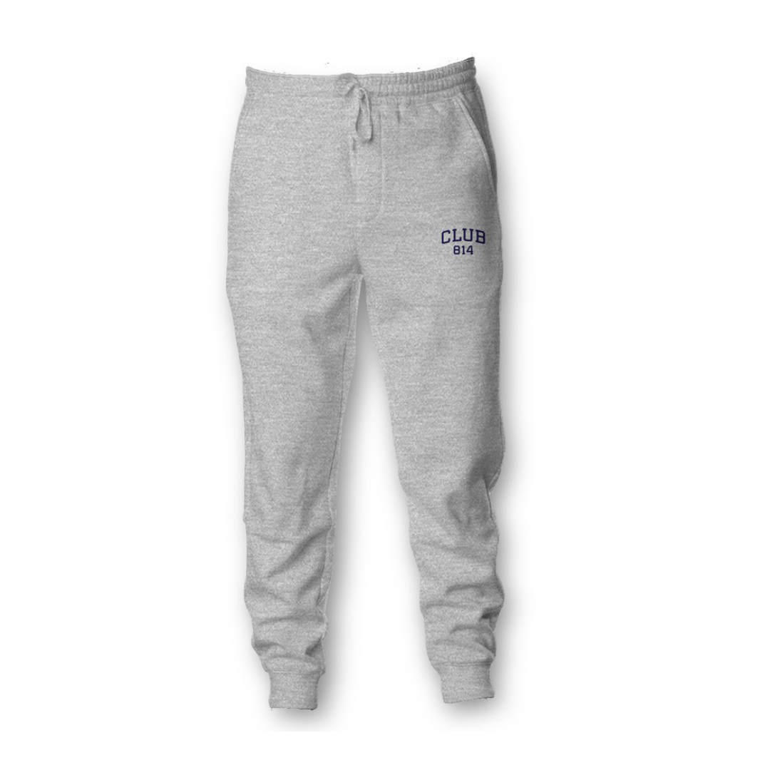 Navy Embroidery Midweight Fleece Joggers