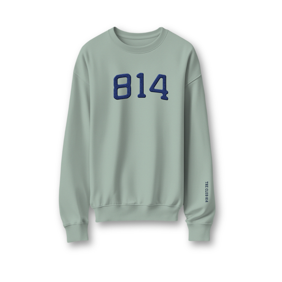 814 Faux Chenille Patched Heavyweight Crewneck Sweatshirt
