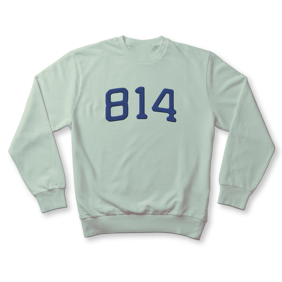 814 Faux Chenille Patched Heavyweight Crewneck Sweatshirt