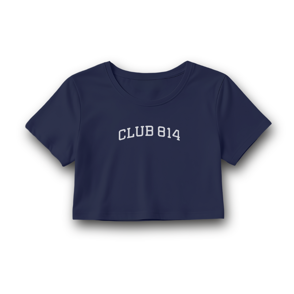 Club 814 cropped tee with the arc 814 graphic across the chest.