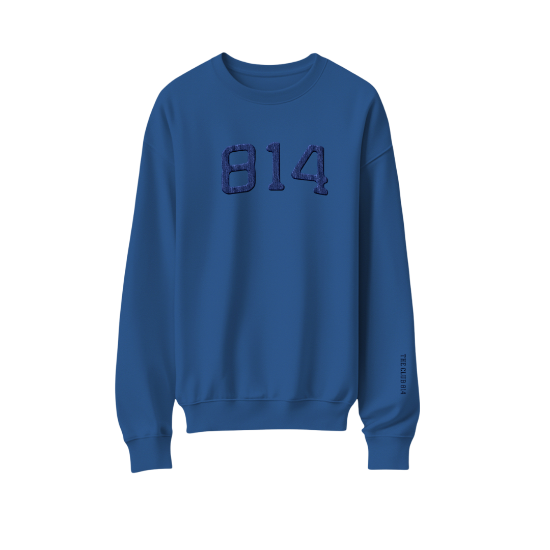 814 Faux Chenille Patched Heavyweight Crewneck Sweatshirt