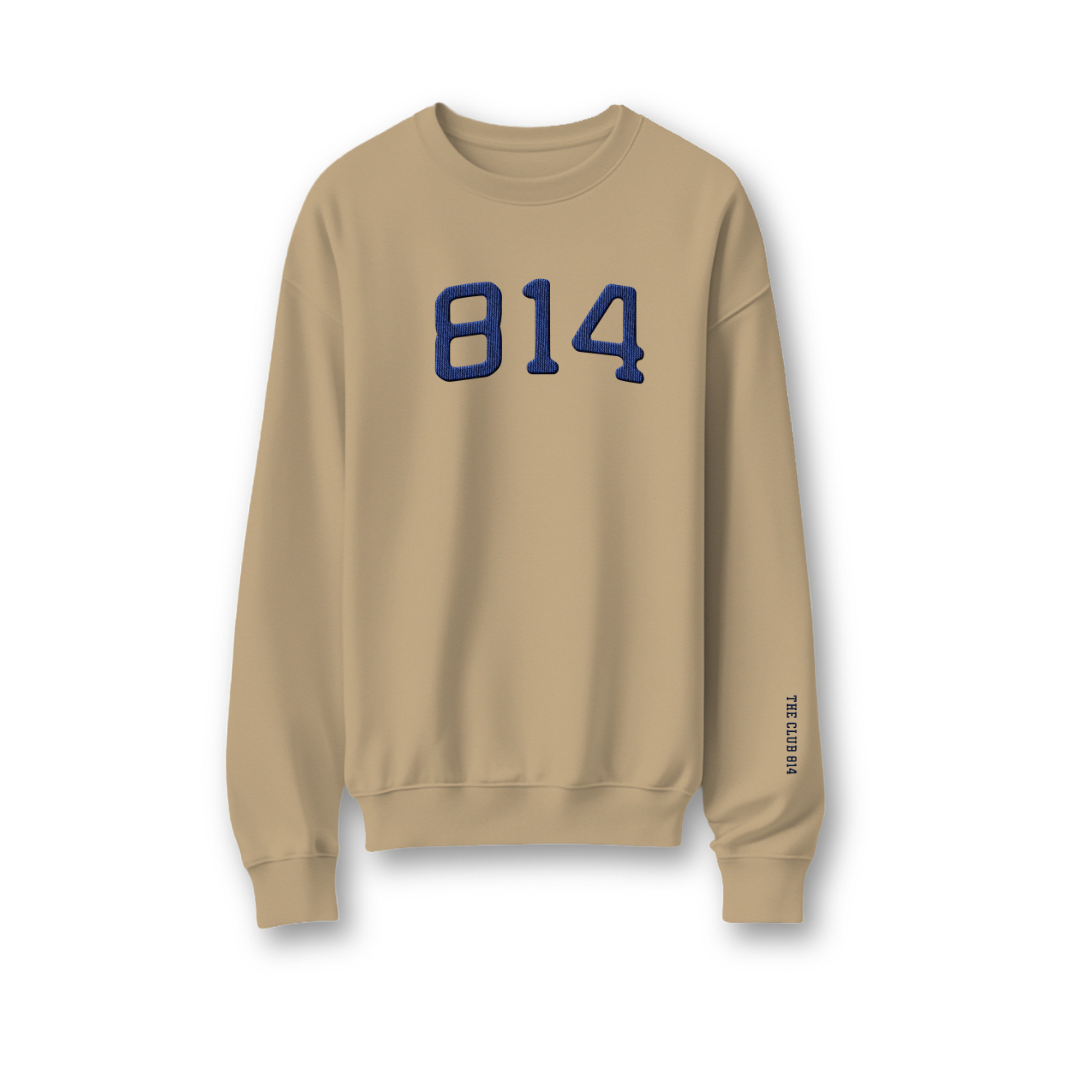 814 Faux Chenille Patched Heavyweight Crewneck Sweatshirt