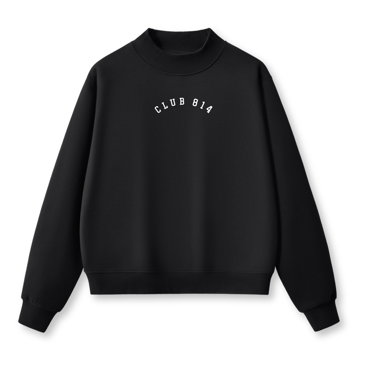 The Tori Mockneck, oversized mock-neck fleece sweatshirt with Club print