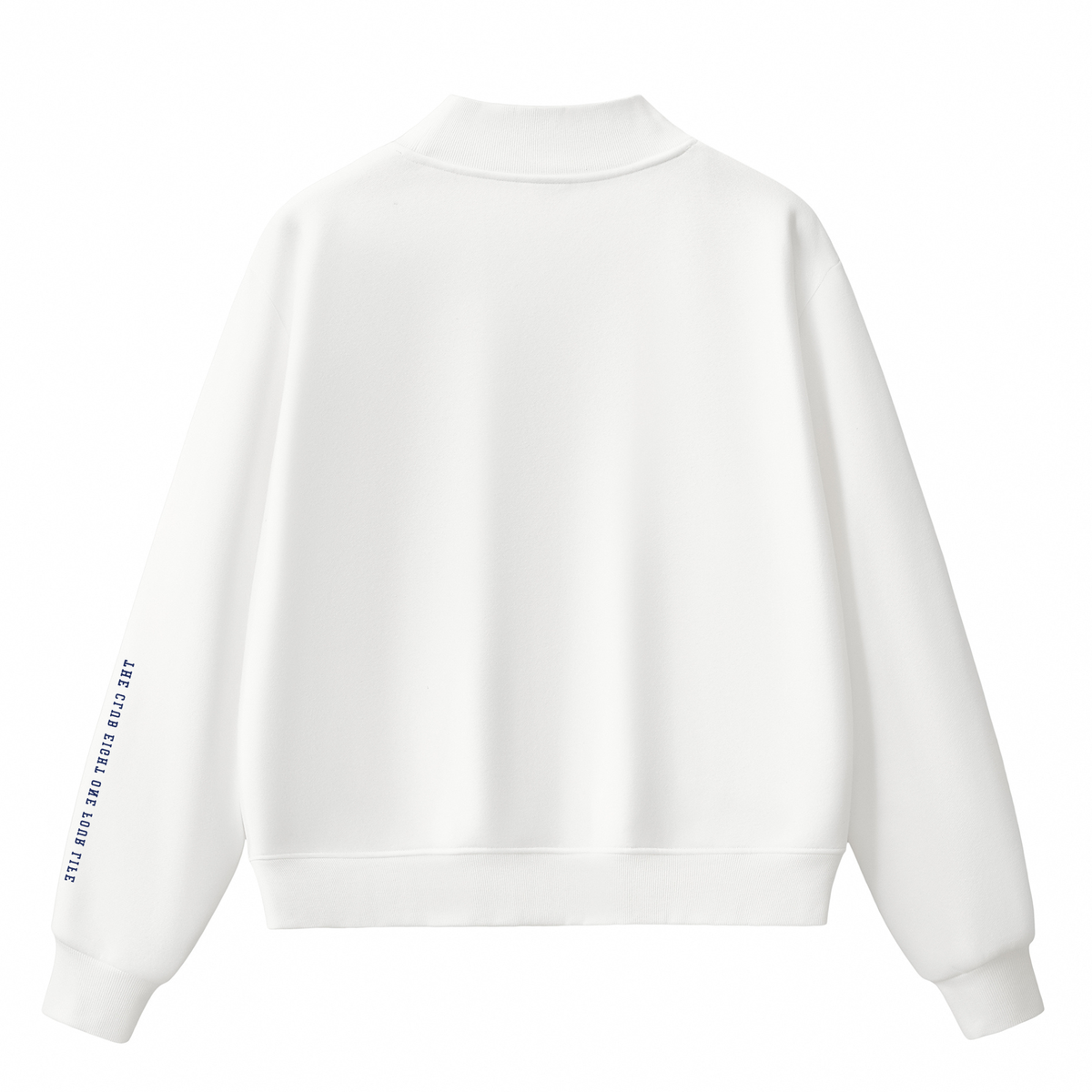 Club 814 Club OG mock neck sweatshirt in white, alternate view.
