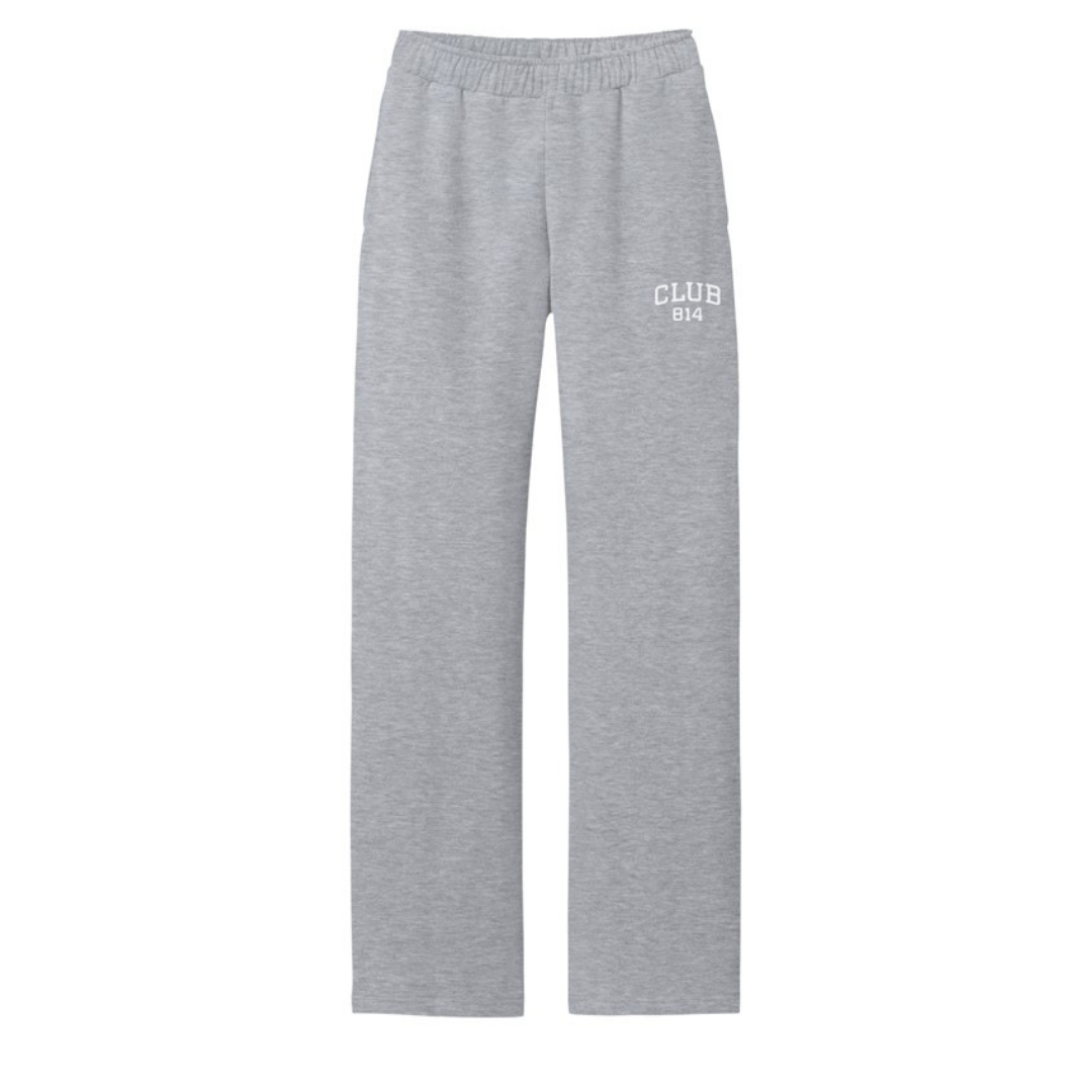 Embroidered Open Bottom Sweatpant / Light Heather Grey