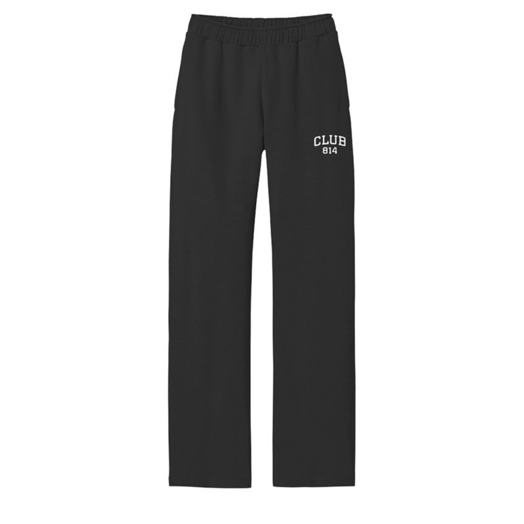 Embroidered Open Bottom Sweatpant / Black