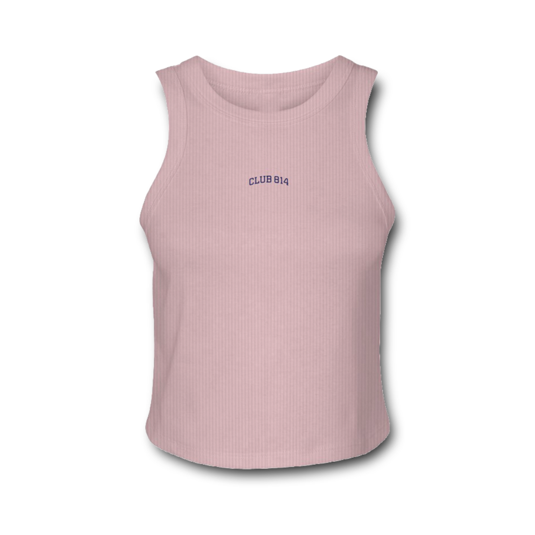 Navy Embroidery Racer Tank