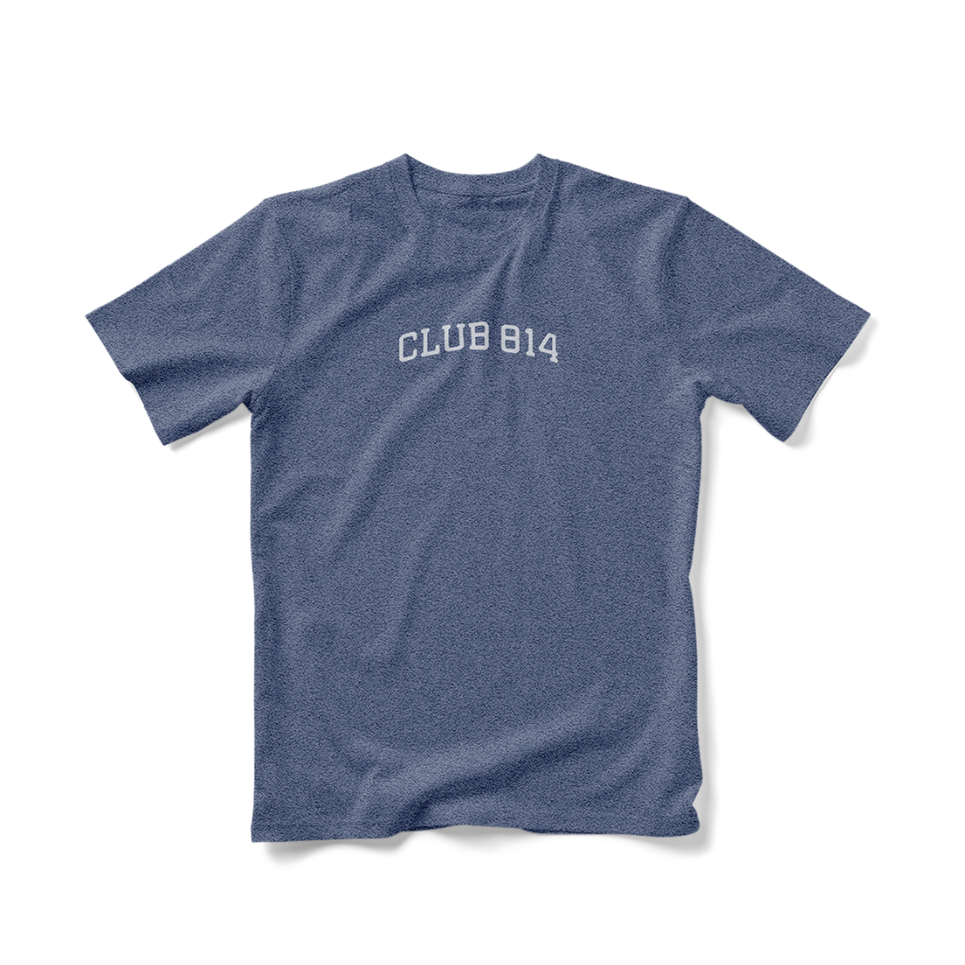 Club 814 triblend tee, detail view.