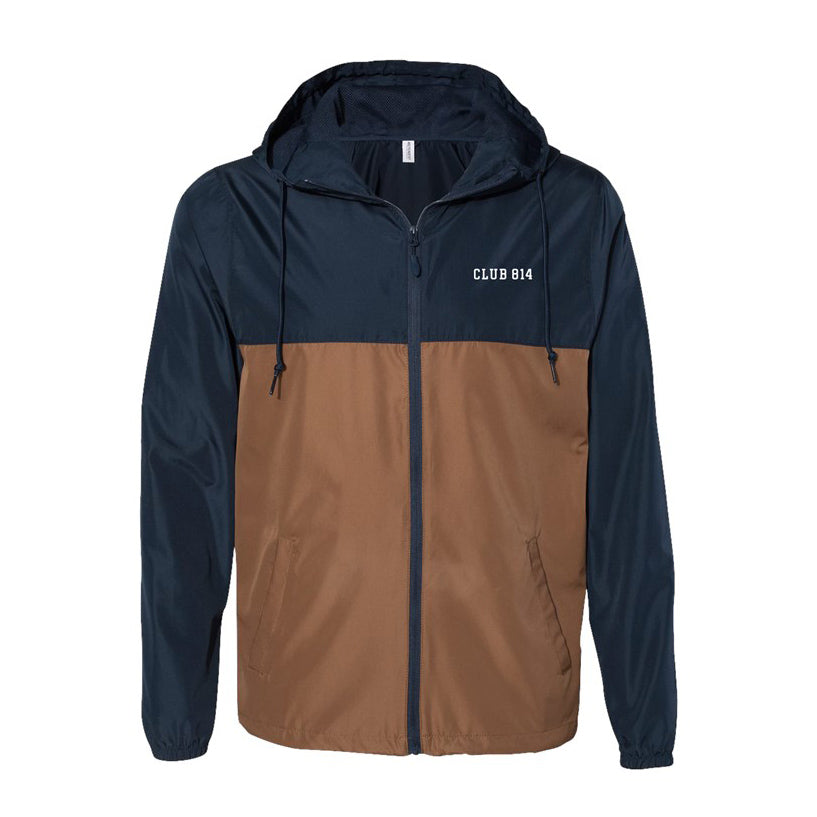 Embroidered Navy Saddle Lightweight Windbreaker