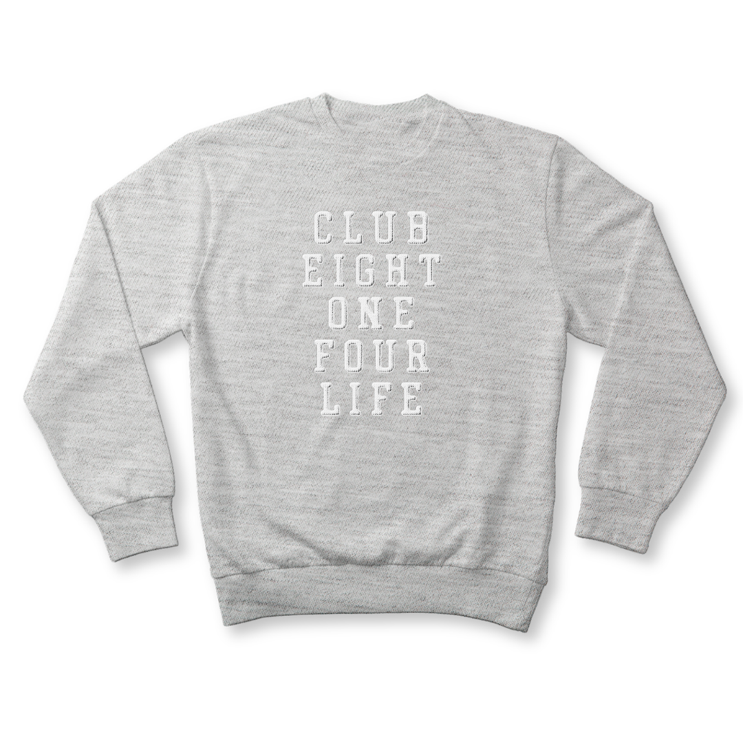 Eight One Four Life Faux Chenille Patched Crewneck Sweatshirt