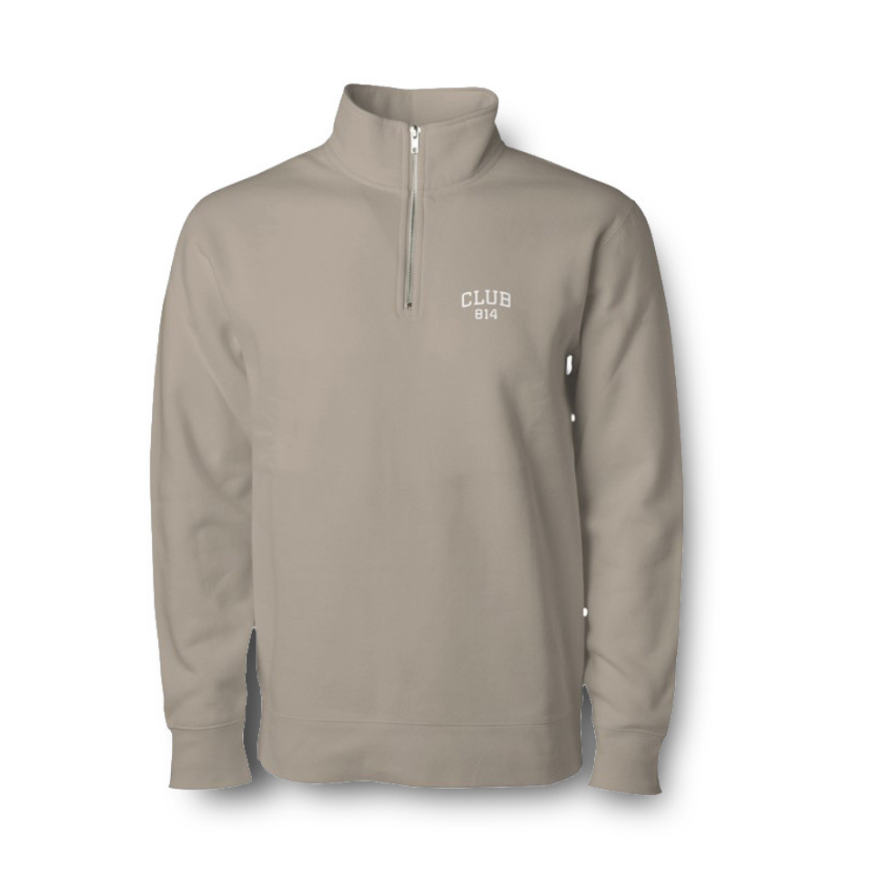 Club 814 midweight quarter-zip mock-neck pullover, alternate view.