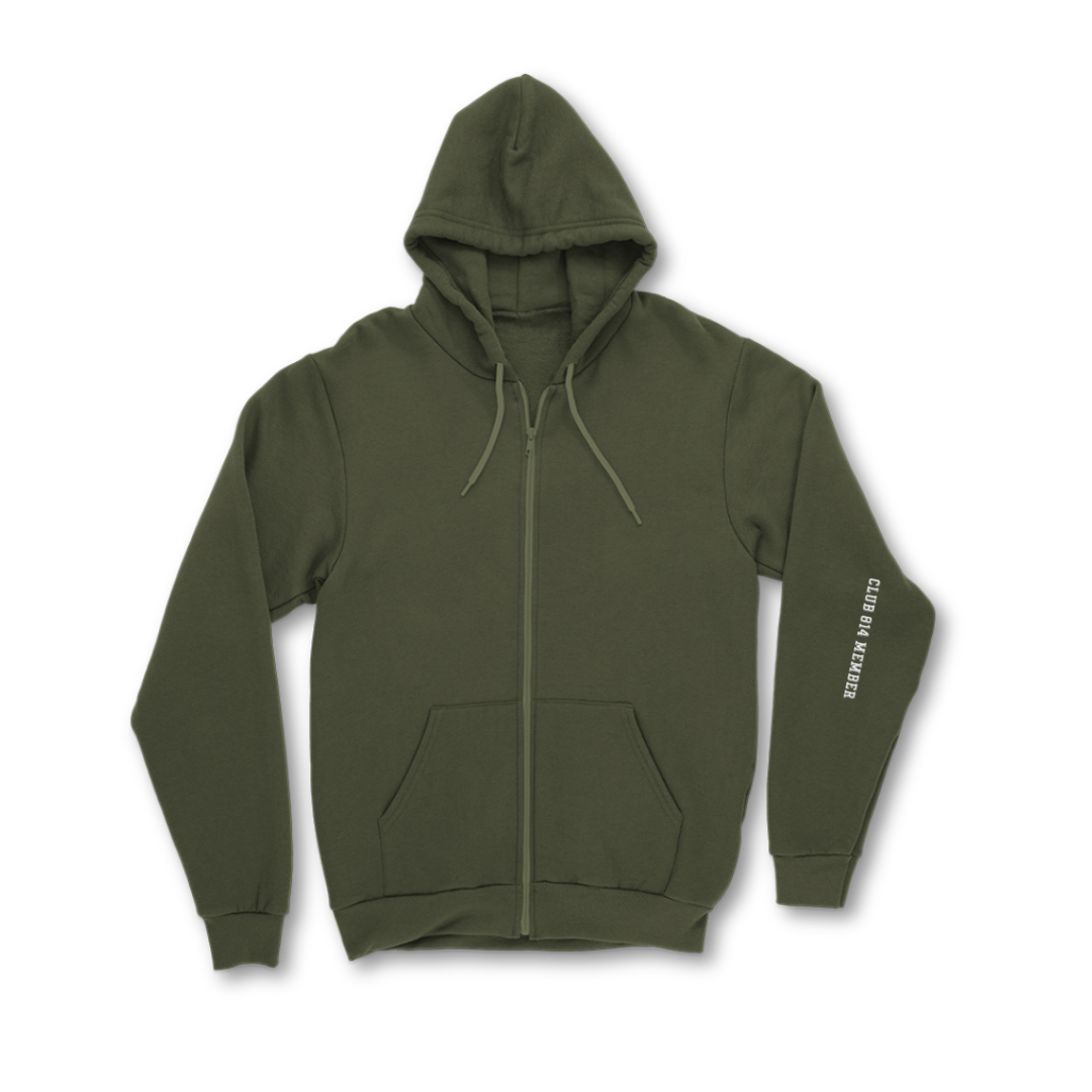 Embroidered Arm Club Member Zip Heavyweight Hoodie