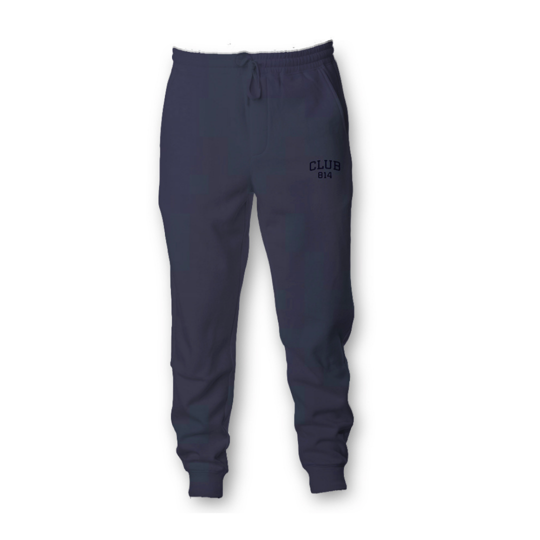 Navy Embroidery Midweight Fleece Joggers