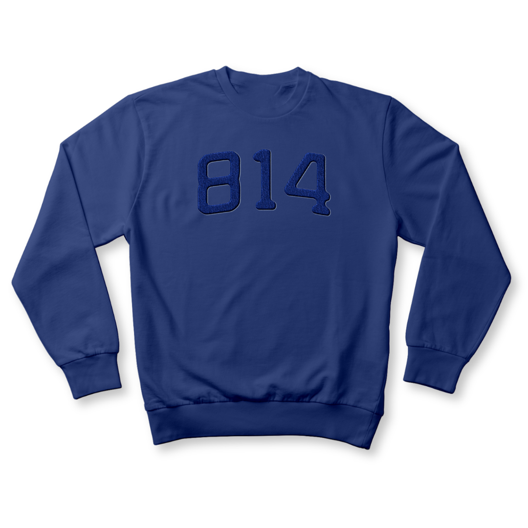 814 Faux Chenille Patched Heavyweight Crewneck Sweatshirt